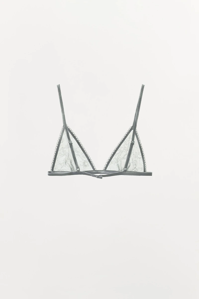 SOUTIEN-GORGE TRIANGLE EN MESH ET DENTELLE