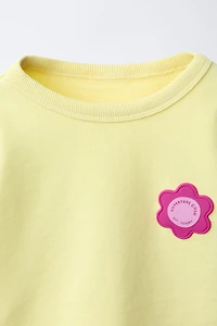 ENSEMBLE SWEAT ET BERMUDA À FLEUR GOMMÉE