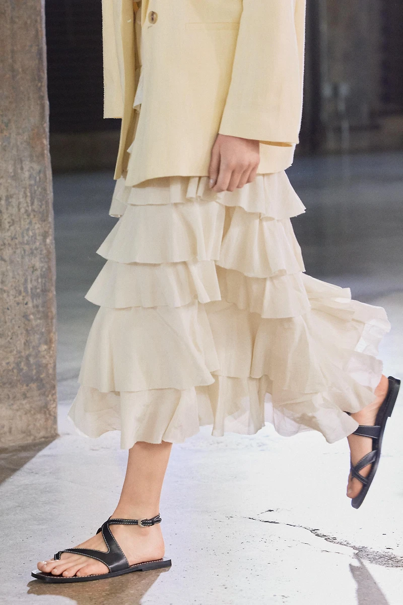 ZW COLLECTION RUFFLED MIDI SKIRT