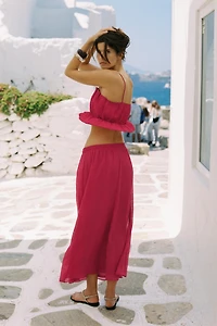 PRINTED ELASTIC CROP TOP