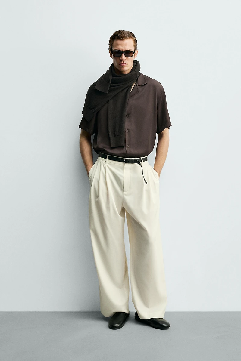 RELAXED FIT SATIN EFFECT SHIRT