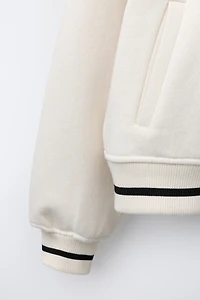 BLOUSON BOMBER MOLLETON INSCRIPTION BRODÉE