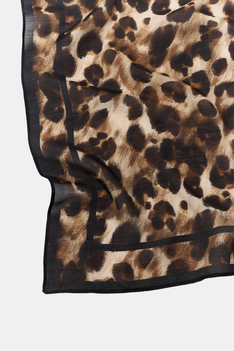 ANIMAL PRINT SILK SCARF