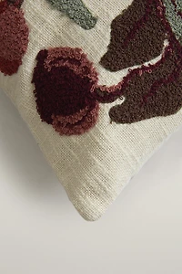 TUFTED FLORAL THROW PILLOW COVER
