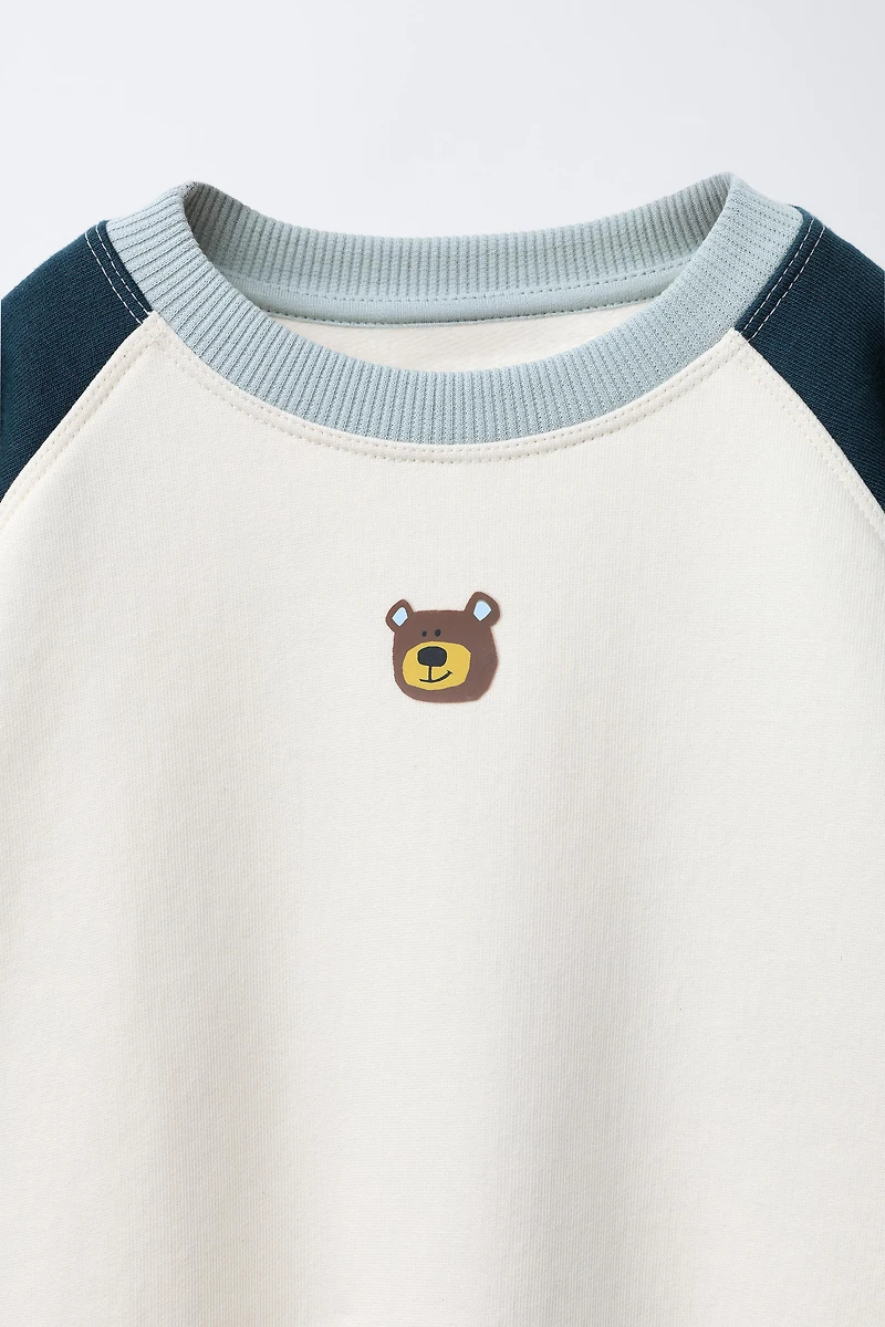 ENSEMBLE JOGGING SWEAT-SHIRT ET PANTALON JOGGER OURSON COLOR BLOCK