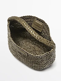 Mini sac tressé cuir nappa