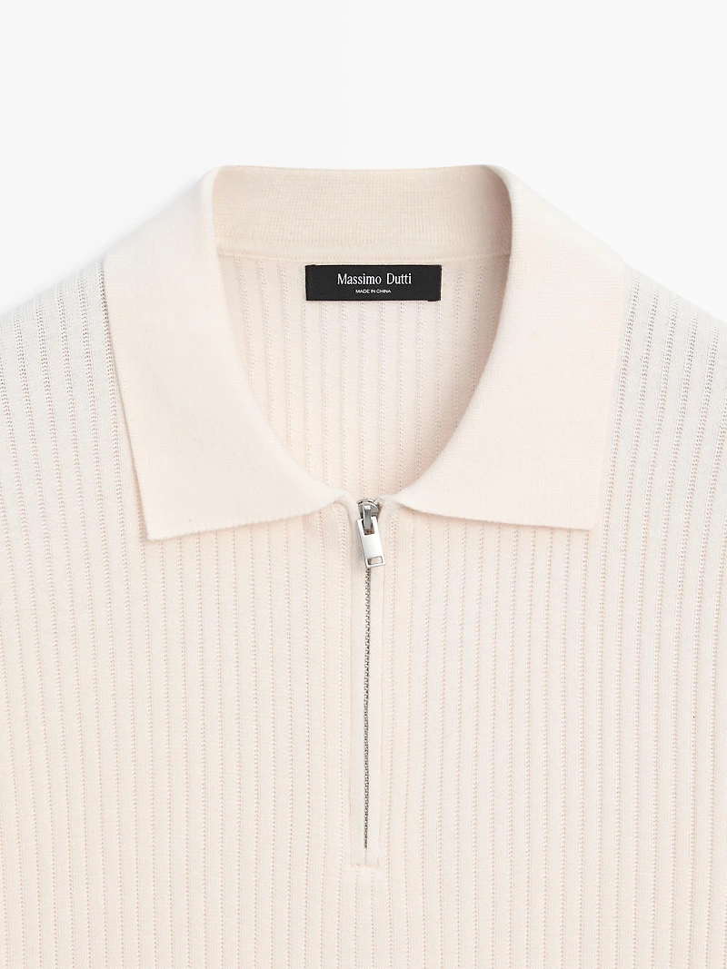 Quarter-zip knit polo sweater