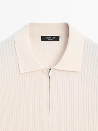 Quarter-zip knit polo sweater