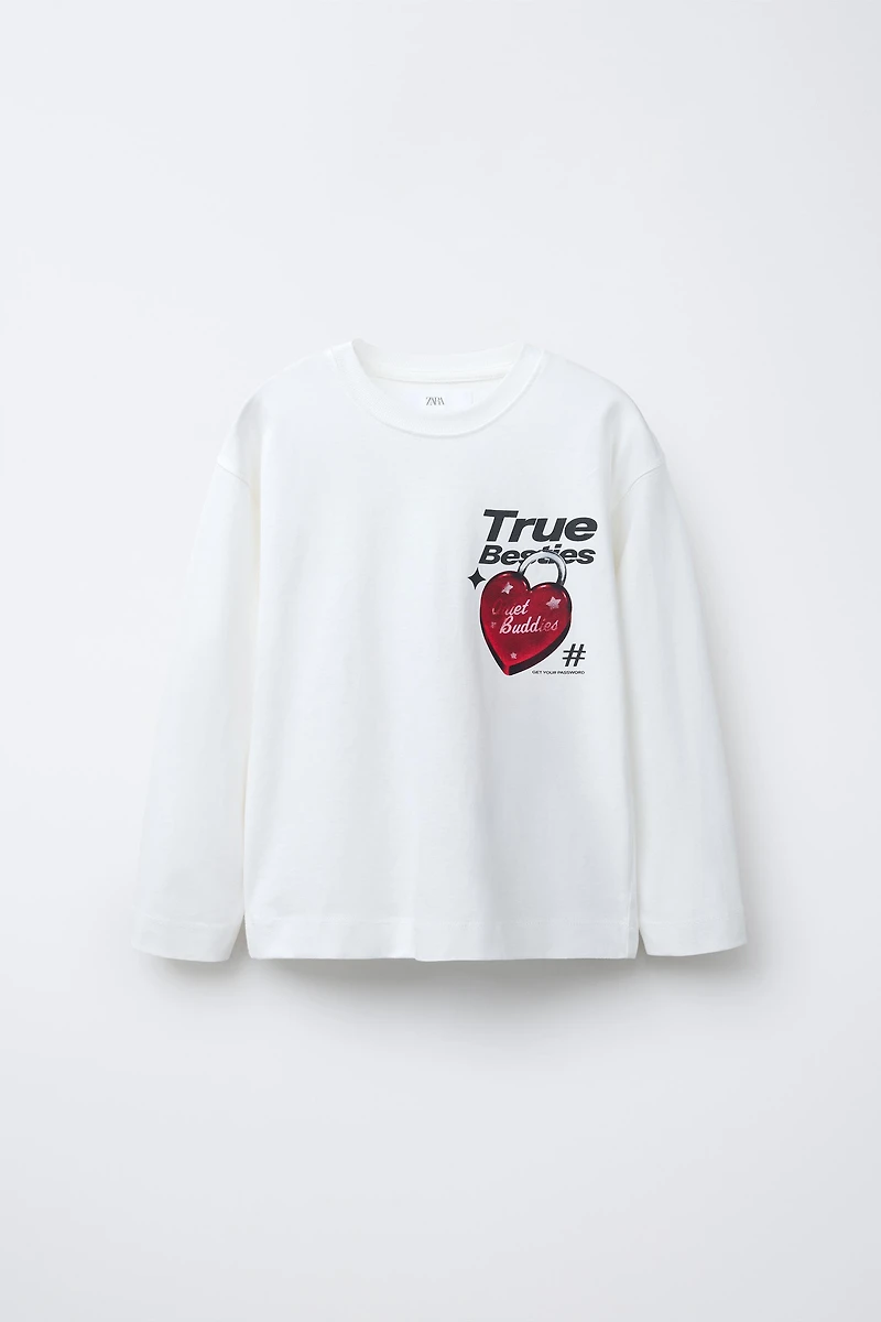 HEART PADLOCK PRINT T-SHIRT