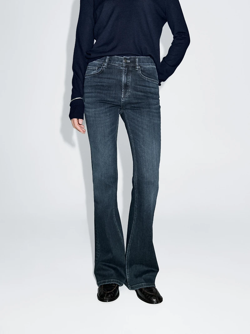 High waist flare fit skinny jeans