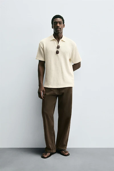 TEXTURED POLO SHIRT