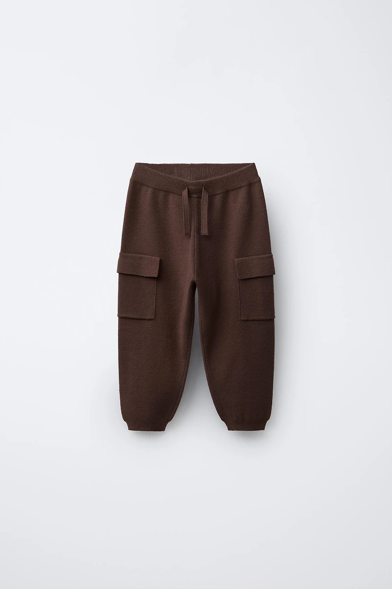 KNIT CARGO JOGGER PANTS