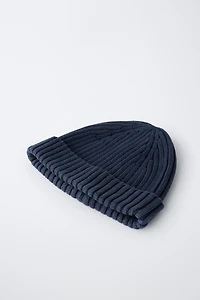WASHED-EFFECT KNIT HAT
