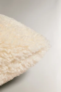FAUX SHEARLING THROW PILLOW COVER