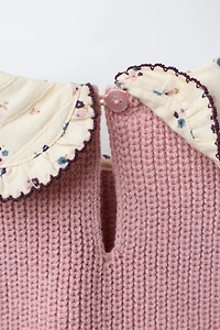 FLORAL PRINT SHIRT WITH KNIT VEST