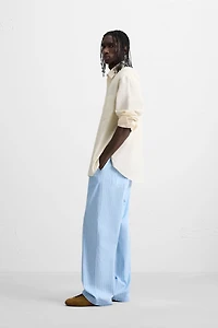 STRIPED TEXTURED PANTS