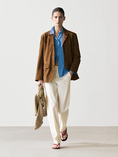 Blazer en daim 100% cuir