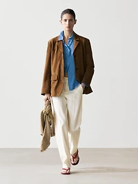 100% Suede lapel blazer