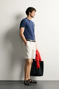 REGULAR FIT PLEATED SHORTS