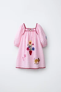 EMBROIDERED STRIPED DRESS SISSEL EDELBO X ZARA KIDS