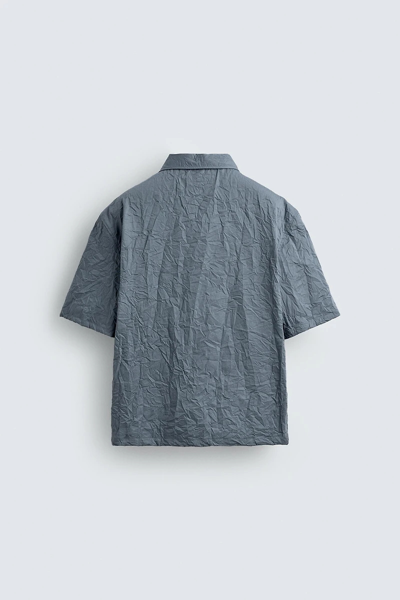 CHEMISE EFFET FROISSÉ FERMETURE ÉCLAIR