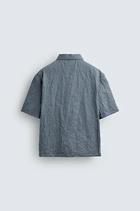 CHEMISE EFFET FROISSÉ FERMETURE ÉCLAIR