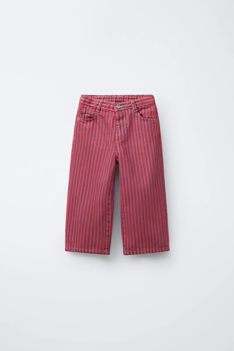 STRIPED STRAIGHT TWILL PANTS