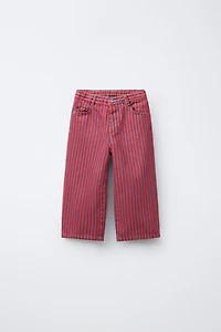 STRIPED STRAIGHT TWILL PANTS