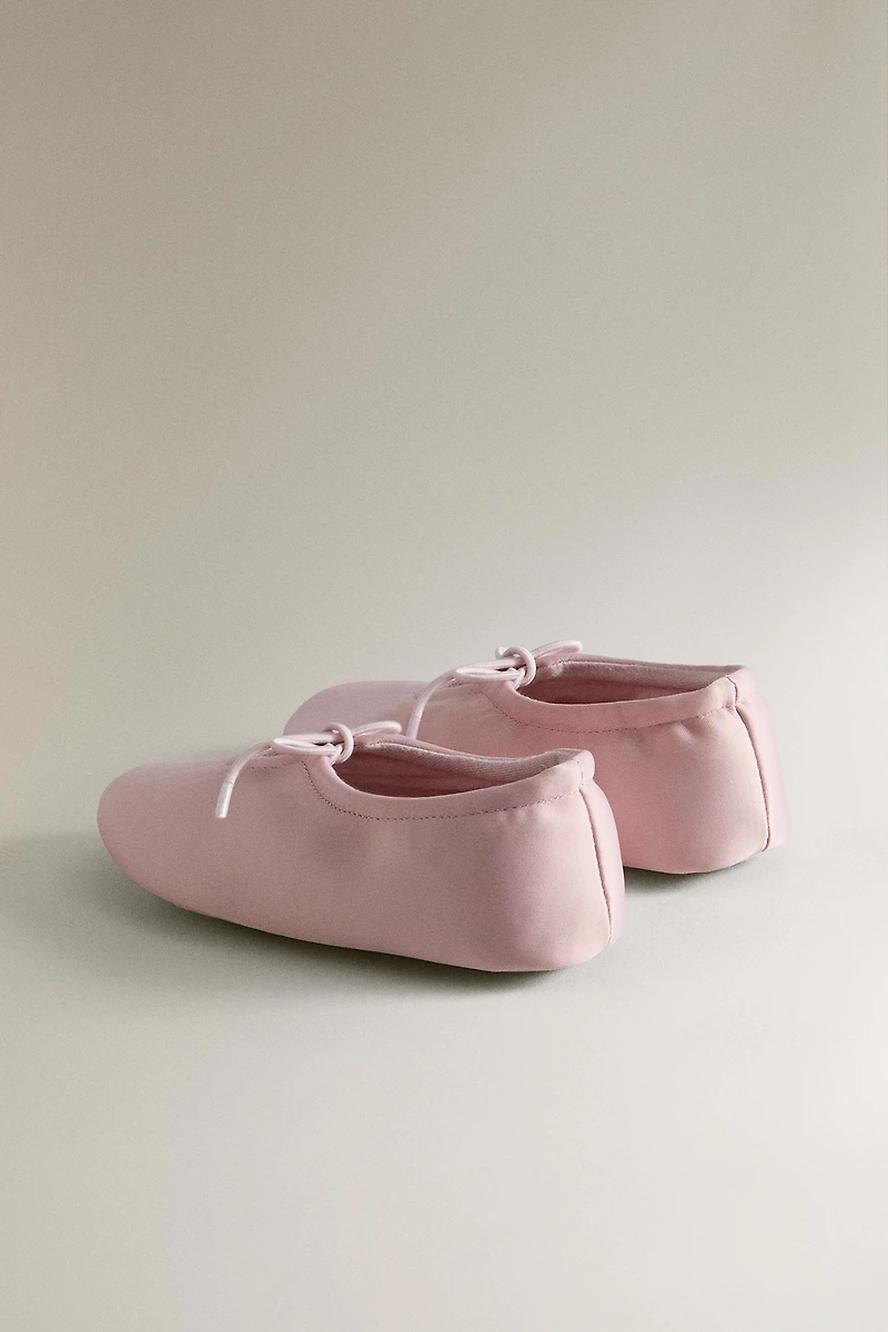 KIDS' SATEEN BALLET FLATS