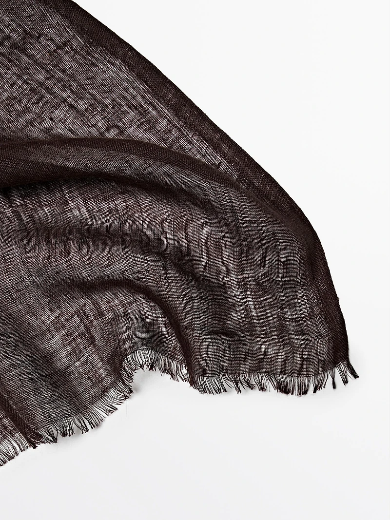 Plain 100% linen scarf