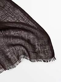 Plain 100% linen scarf