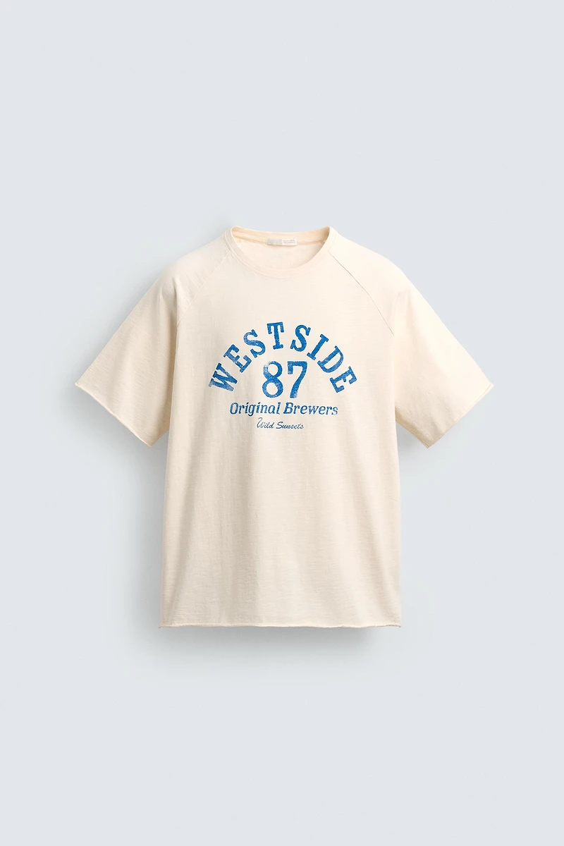 T-SHIRT RELAXED FIT INSCRIPTION DÉLAVÉE