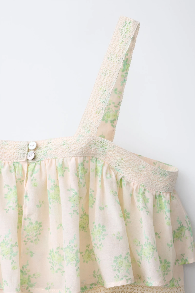 DOUBLE RUFFLE FLORAL TOP