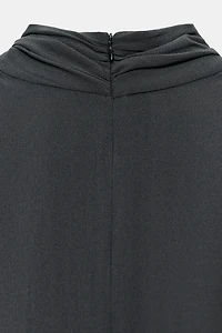 SHORT COMBINATION VELVET RUFFLE DRESS