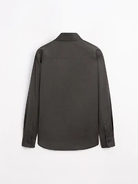Regular fit double wool overshirt