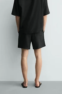 RELAXED FIT LINEN BLEND SHORTS