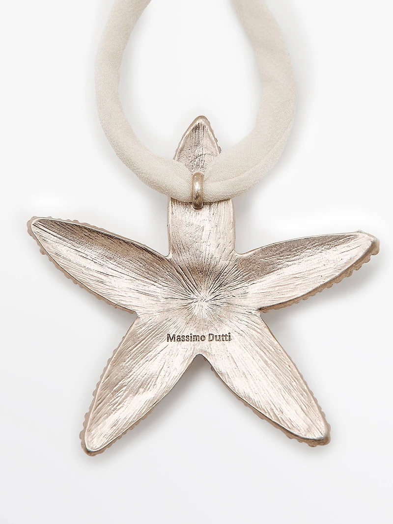 Silk star cord necklace