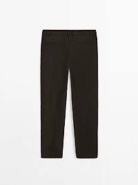 Wool blend jogger fit trousers