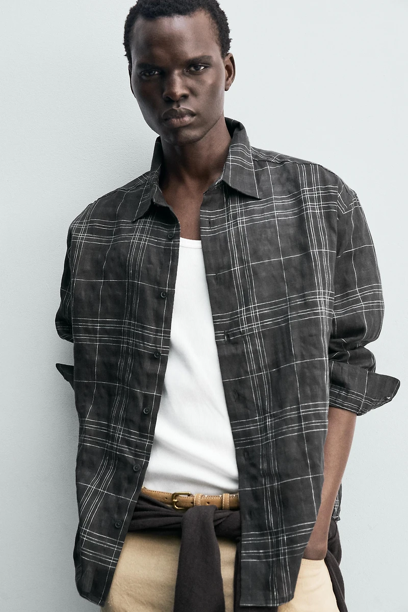 PLAID LINEN - COTTON SHIRT