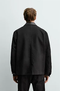 VESTE EN CUIR BIMATIÈRE AARON LEVINE X ZARA