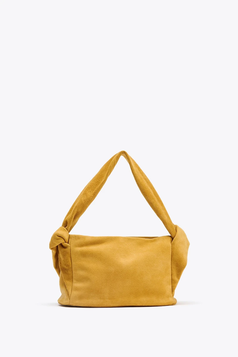 SPLIT LEATHER HANDBAG
