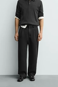 RELAXED BALLOON FIT PLEATED PANTS