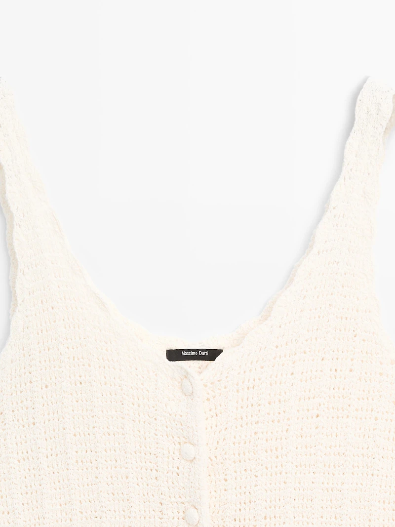 Crochet top with button details