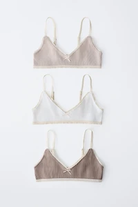 9-14 YEARS/ THREE-PACK OF RIBBED TOPS