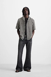 CHEMISE JACQUARD CONTRASTÉE