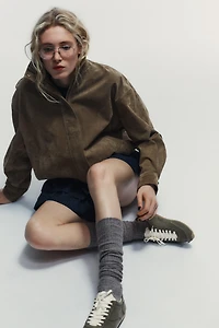 CONTRASTING SPLIT SUEDE SNEAKERS