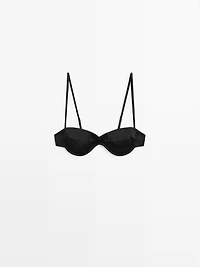 Bandeau top with underwire and seam detail