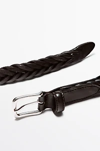 Braided leather belt