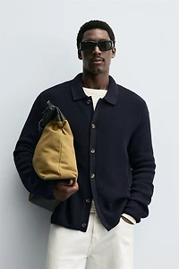 RIBBED CARDIGAN
