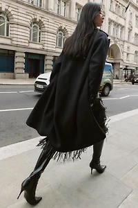 OVERSIZED WOOL COAT WITH CONTRAST CUFF
